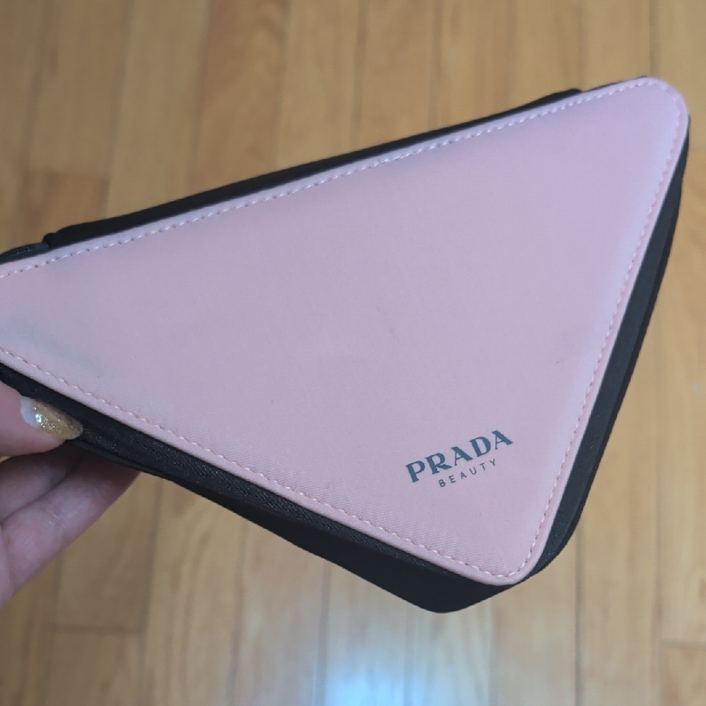 Prada Pink and Black Triangular Pouch